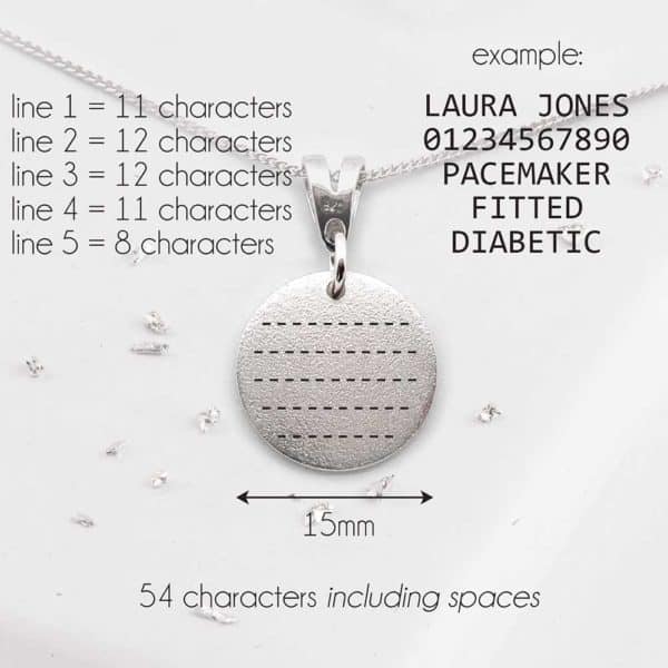Abstract double disc medical alert pendant