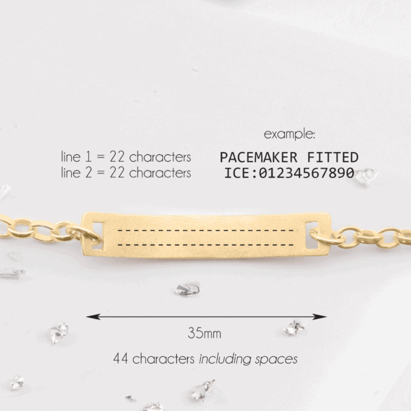 9ct Yellow Gold Leaf Textured ID Bracelet