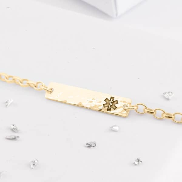 9ct Yellow Gold Planished ID Bracelet